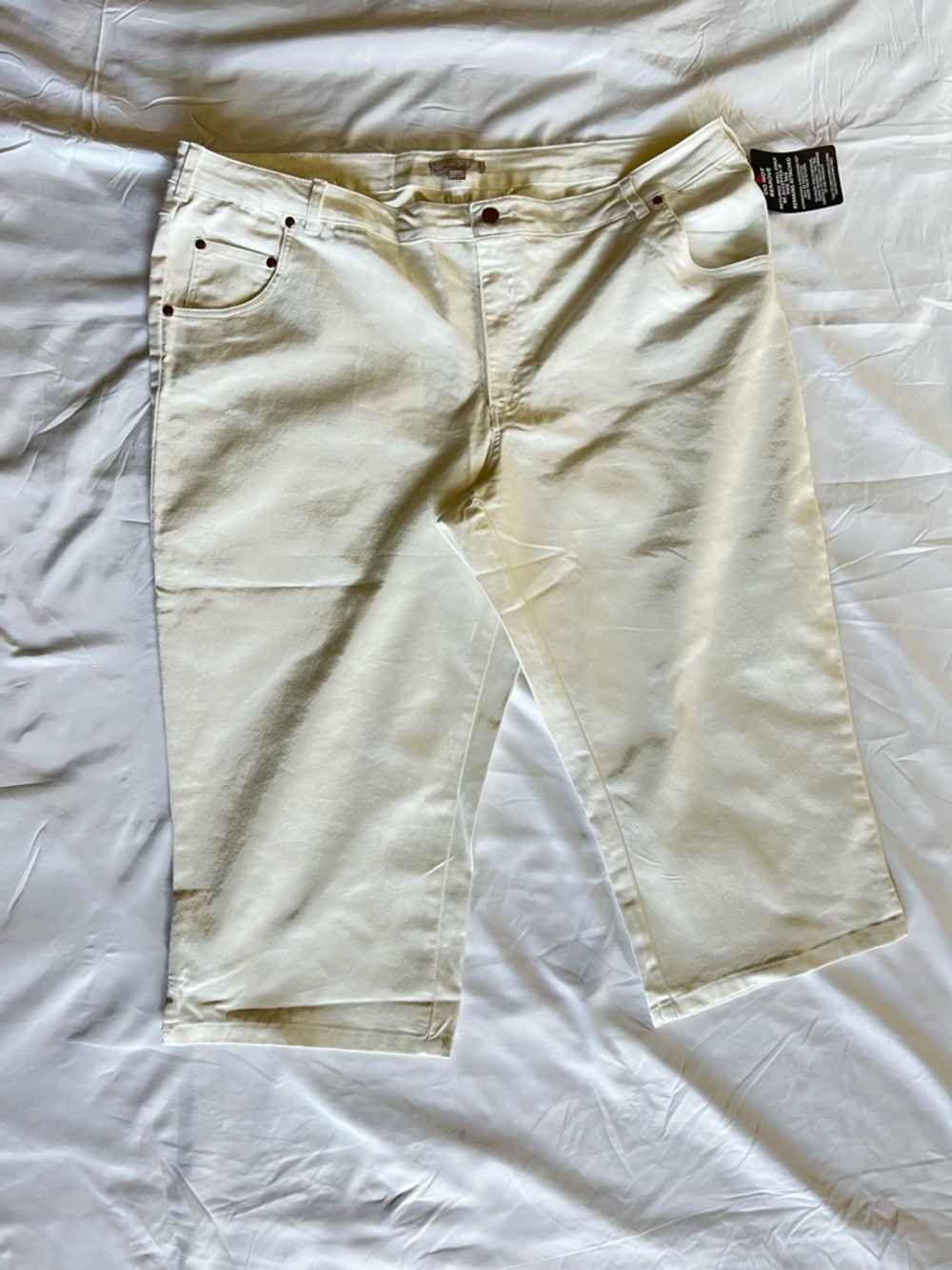 Woman Within White Denim Bermuda Shorts Womens 24W Plus Size NWT